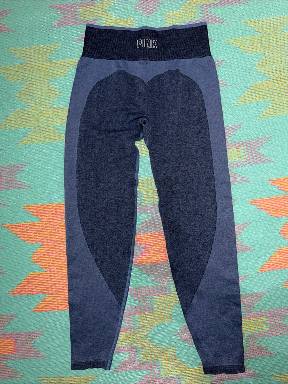 PINK Victoria's Secret' Two-Tone Navy Active Leggings